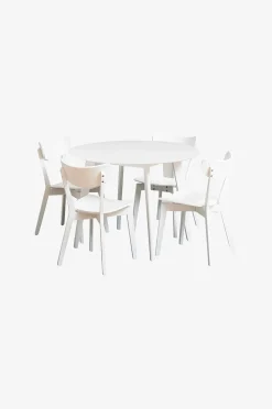AC Design Furniture Roxby rund matbordsset med bord och 4 stolar, Ø105x76 cm