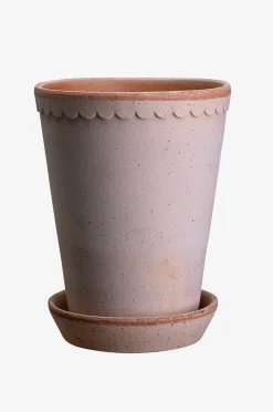 Bergs Potter Hög kruka med fat Helena RAW, Ø 14 cm