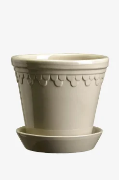 Bergs Potter Kruka med fat Københavner GLAZED, Ø 18 cm