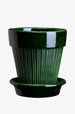Bergs Potter Kruka med fat Simona GLAZED, Ø 18 cm