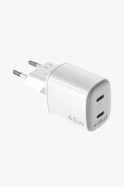 Celly Usb-laddare Gan 2 x Usb-c PD 45w