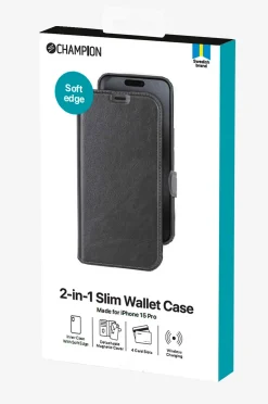 Champion Nordic Mobilskal/plånbok 2-in-1 Slim Wallet iPhone 15 Pro