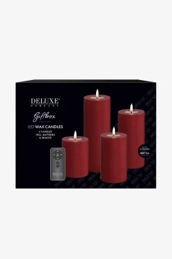 DeluxeHomeart LED Presentask Pelarljus 4 st + fjärrkontroll