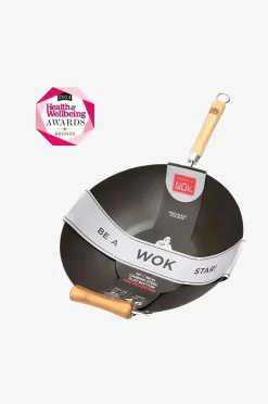 Dexam Wok Wok Star Pre-Seasoned 36cm med bambuhandtag