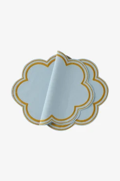 Ellos Home Bordstablett Elly Scallop i återvunnet halvlinne 2-pack
