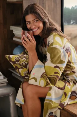 Ellos Home Kimono Elly Retro i återvunnet halvlinne