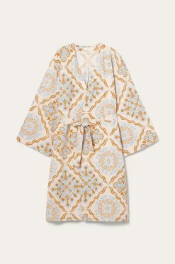 Ellos Home Kimono Elly Tile Kimono i återvunnet halvlinne