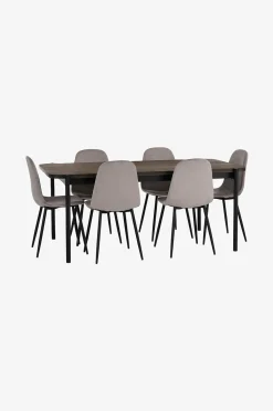Ellos Home Matgrupp Gilda med bord 180x90 cm + 6 stolar
