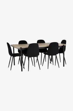 Ellos Home Matgrupp Gilda med bord 180x90 cm + 6 stolar