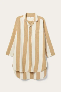 Ellos Home Nattskjorta Valerie Block Stripe i bomullsflanell
