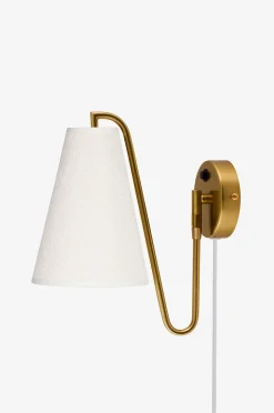 Globen Lighting Vägglampa Lou Vit bouclé/brons