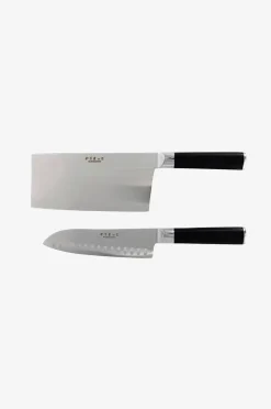 Karimatto 2 st set Santoku 17,5cm, kinesisk chopper 18cm