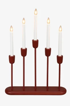 Konstsmide Ljusstake trä/metall 5 LED 53,5cm