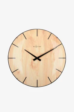 NeXtime Väggklocka Edge Wood Dome Ø35 cm