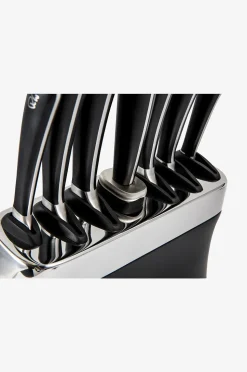 Robert Welch Svart knivblockset 8P med skärpstål Signature