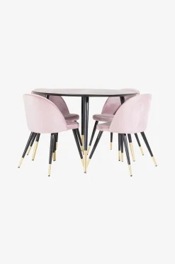 Venture Home Matgrupp Dipp med 4st matstolar Velvet