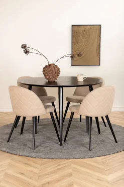 Venture Home Matgrupp Dipp med 4 st matstolar Velvet Stitches