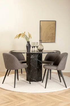 Venture Home Matgrupp Marbs med 4 st matstolar Velvet Stitches