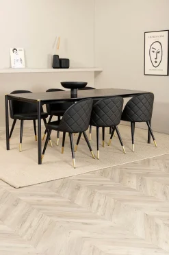 Venture Home Matgrupp Pelle med 6 st matstolar Velvet